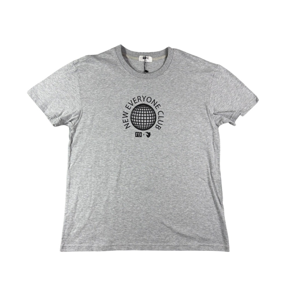 Re-inc New Everyone Club Globe Logo Gray Graphic T-Shirt Small NWT